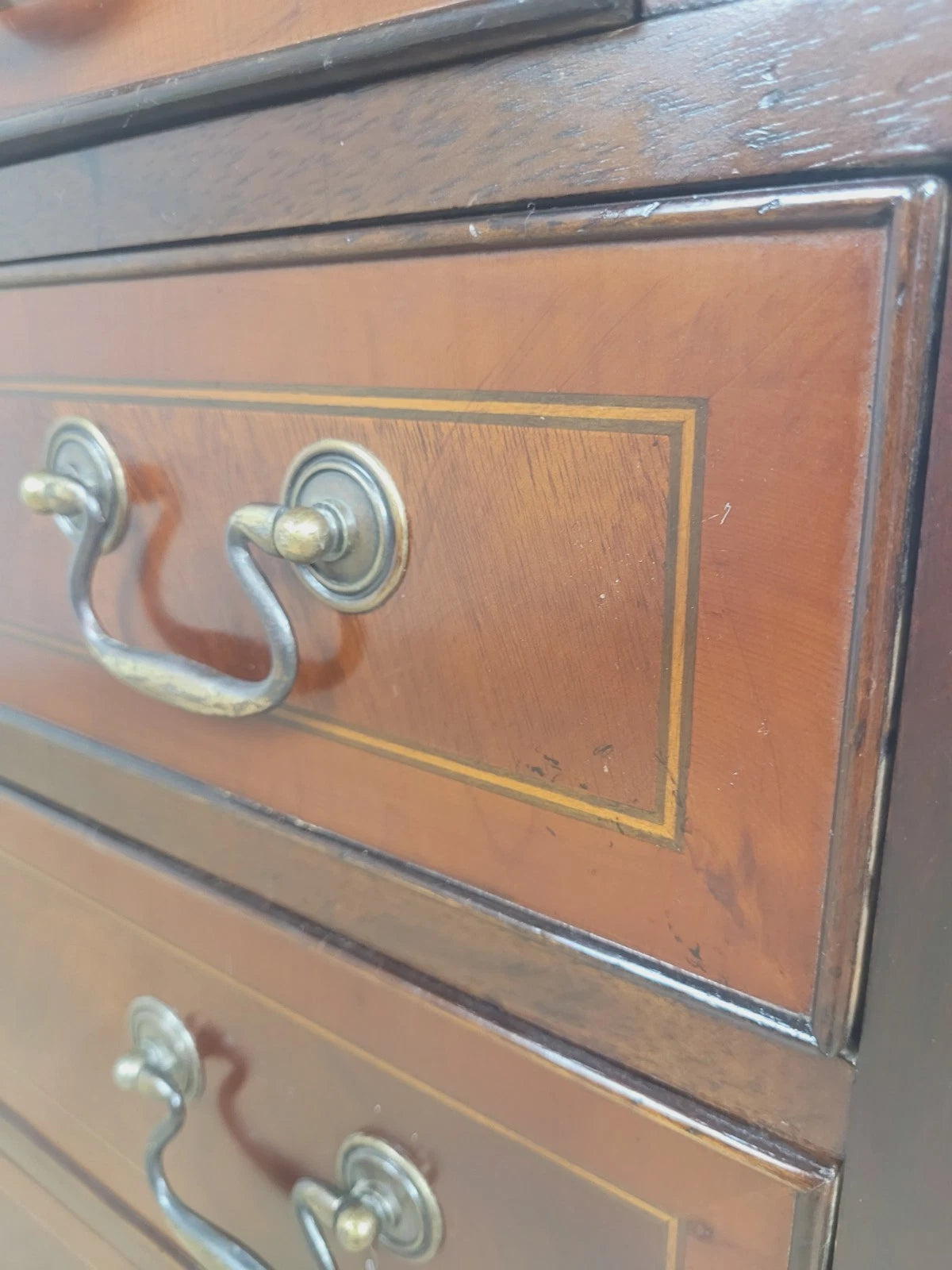 Edwardian Writing Bureau Desk Key & Lock Inlaid Antique 1910 Delivery Available