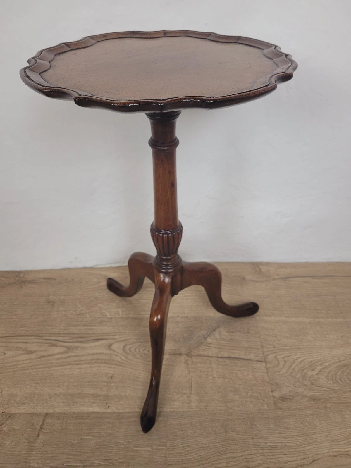 Tripod Wine Table English Scalloped Edge Antique Style 1960s Postage Available