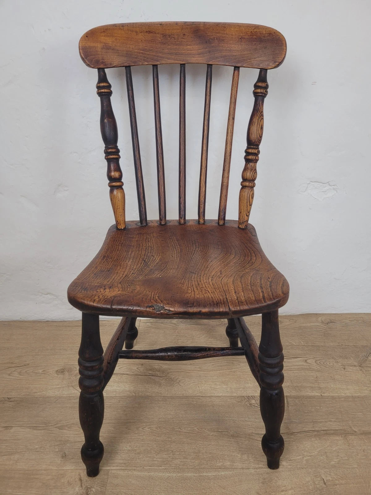 Elm Victorian Kitchen Chair Country Spindle Back Antique Postage Available