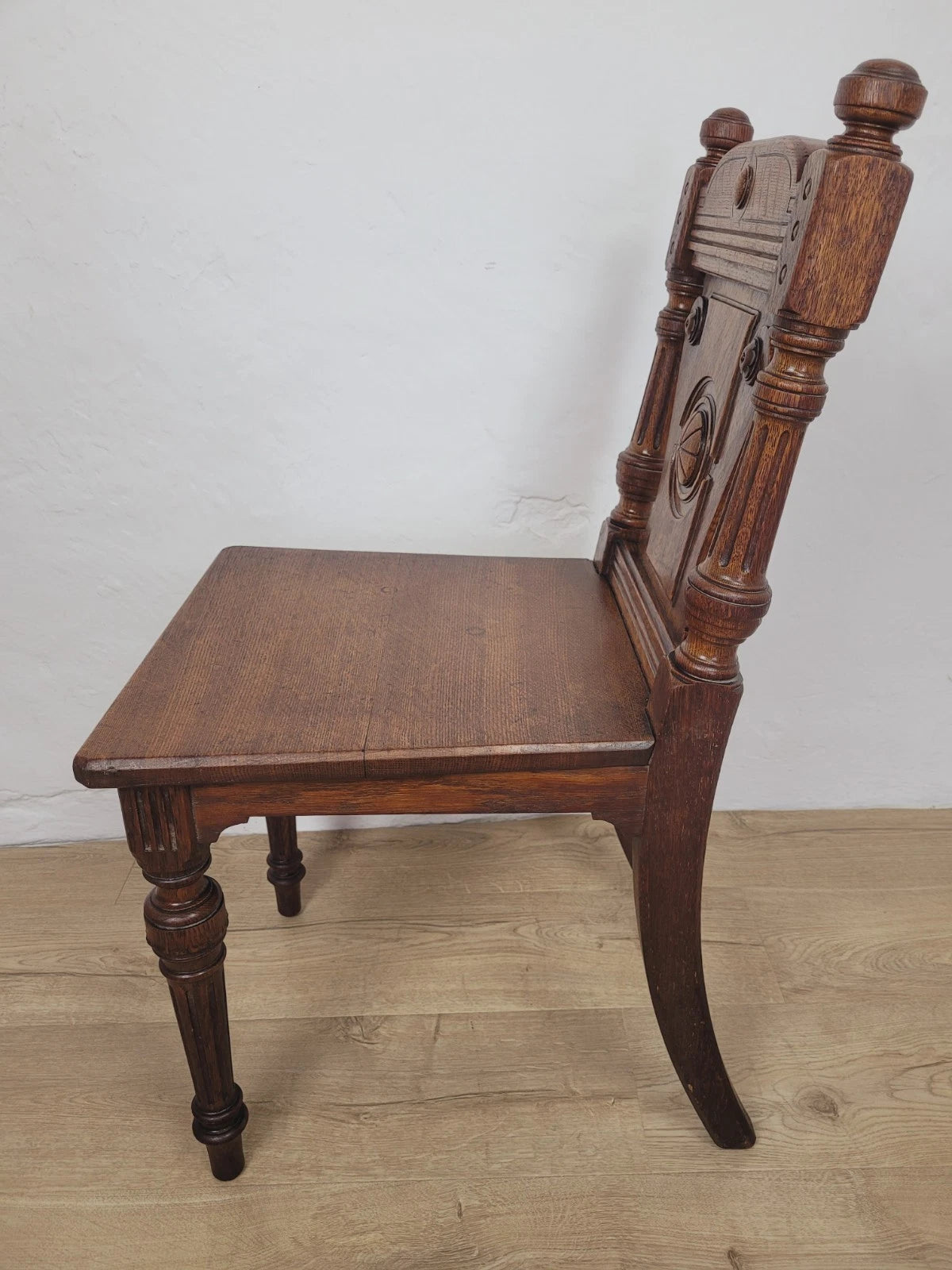 Victorian Hall Chair Oak Carved 19thC Antique English Postage Available