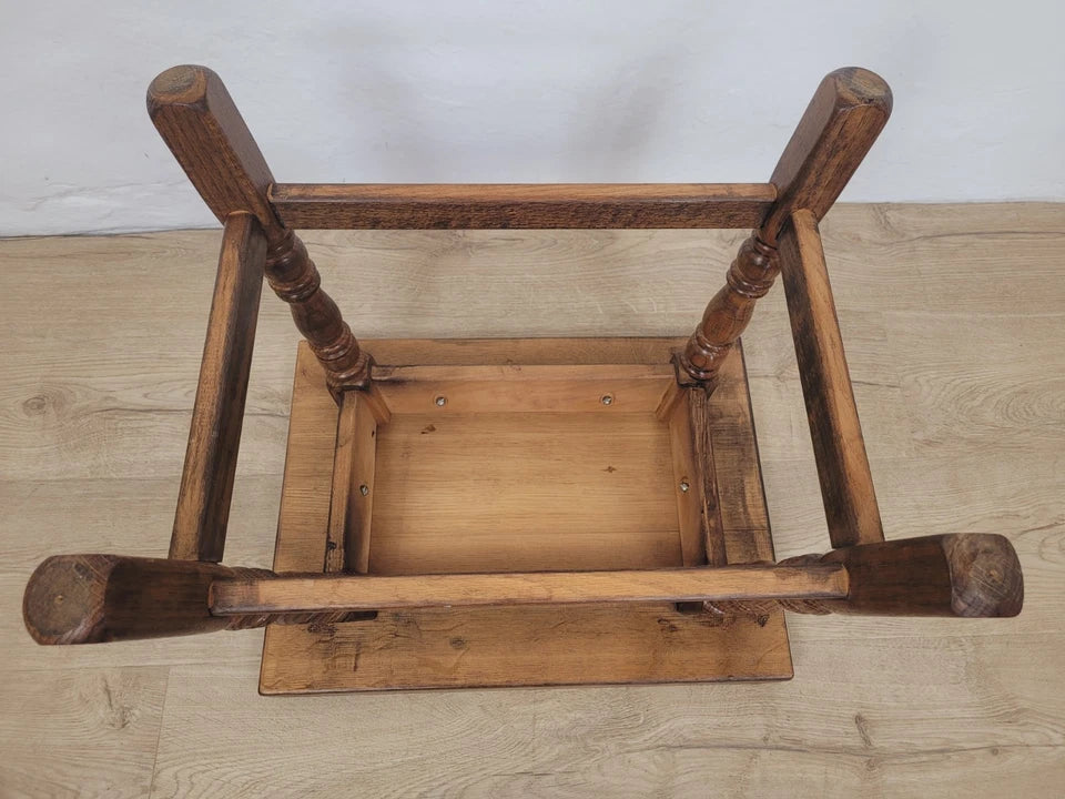 Oak Occasional Side Table Vintage Rectangular Country Postage Available