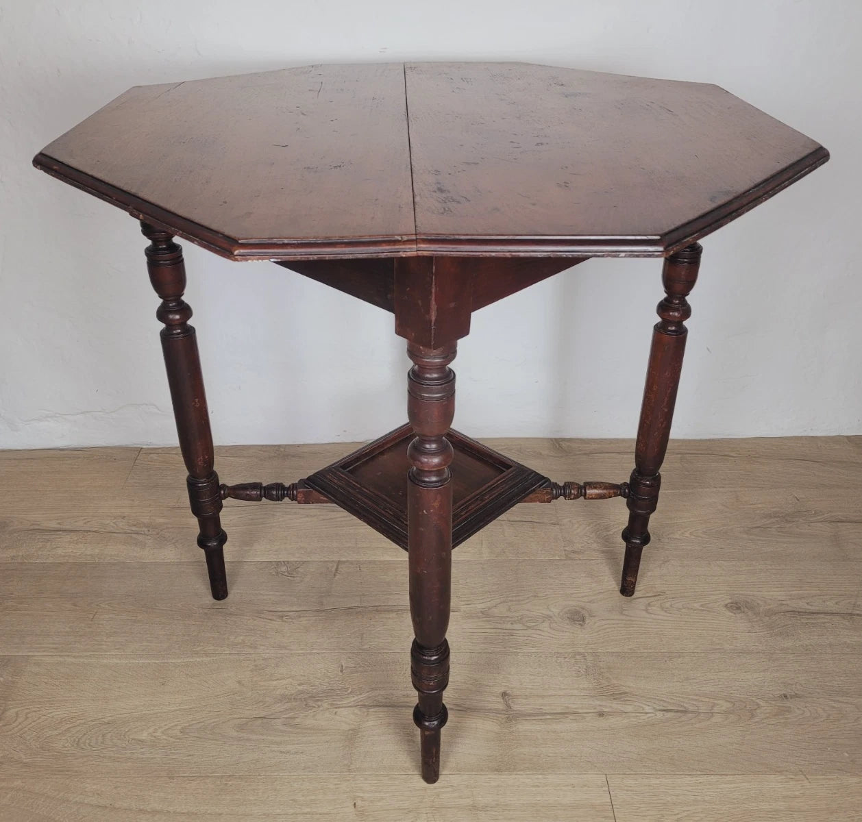 Edwardian Octagonal Table Occasional Shelf Mahogany Postage Available