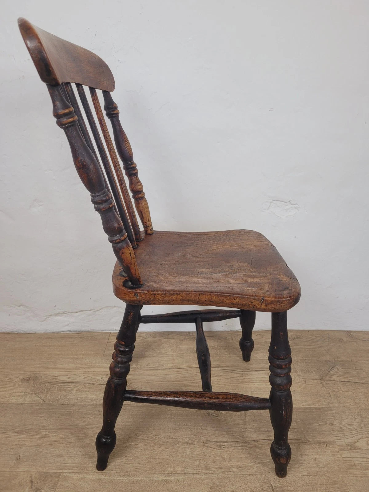 Elm Victorian Kitchen Chair Country Spindle Back Antique Postage Available