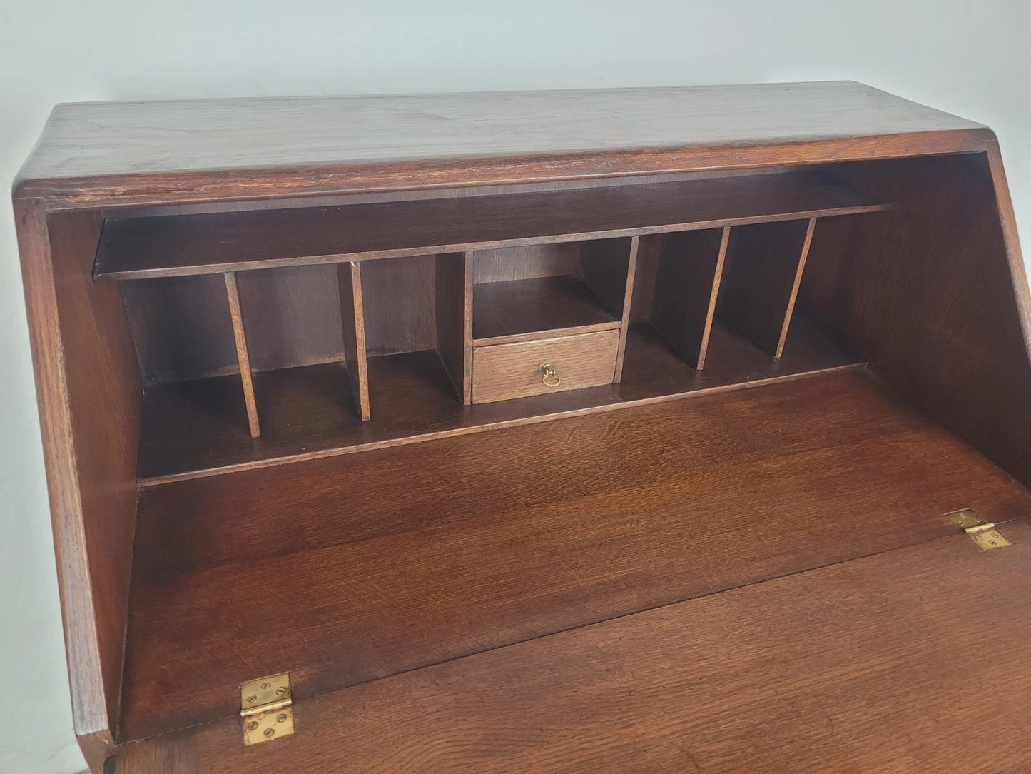 Oak Writing Bureau Desk Bevan Funnell Antique Style Handles Delivery Available