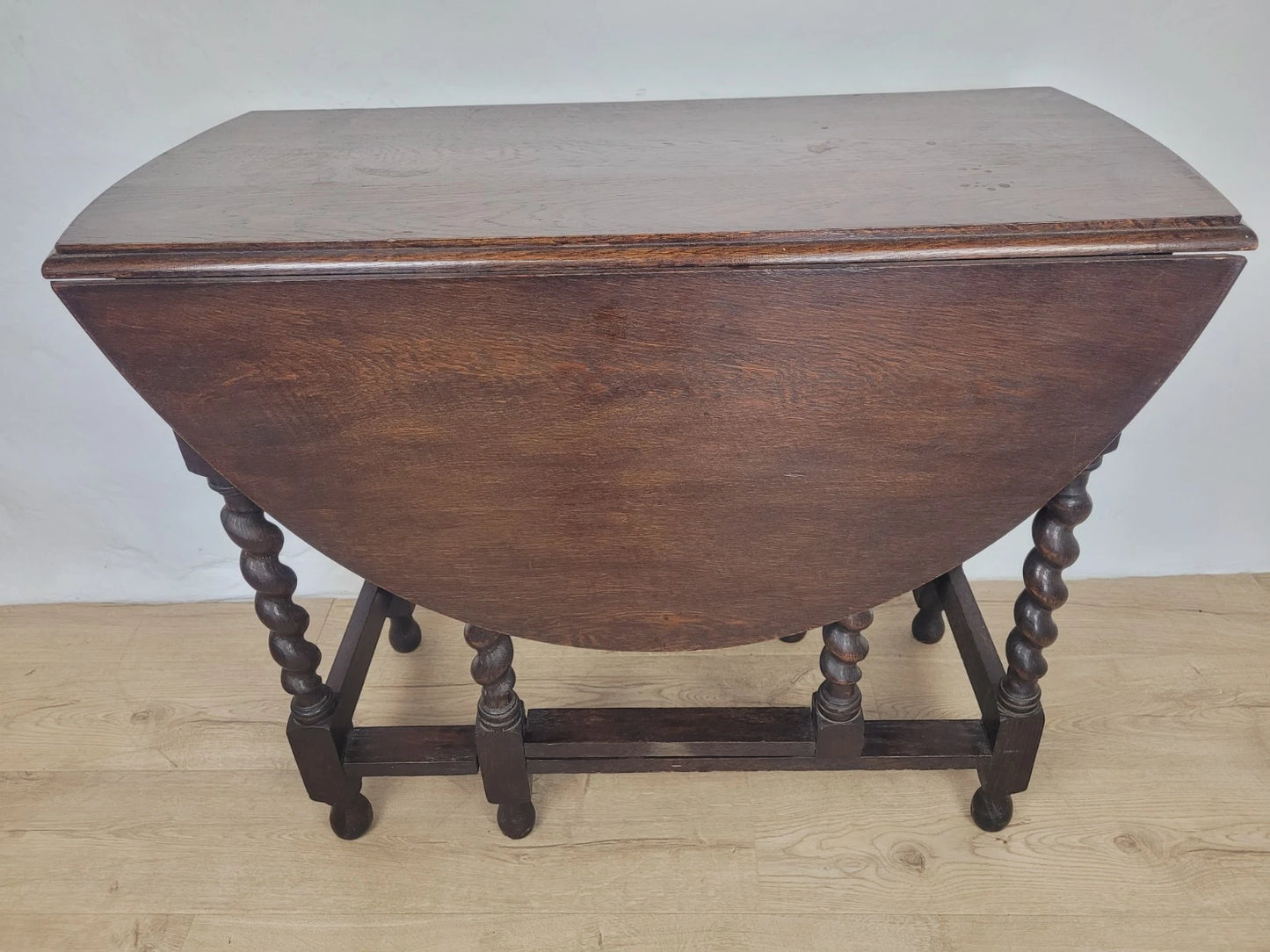 Vintage Drop Leaf Table Gateleg Barley Twist Oak 1930's Delivery Available