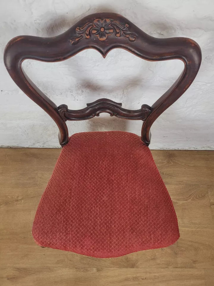 Victorian Salon Chairs Rosewood Floral Carved Cabriole Legs Postage Available
