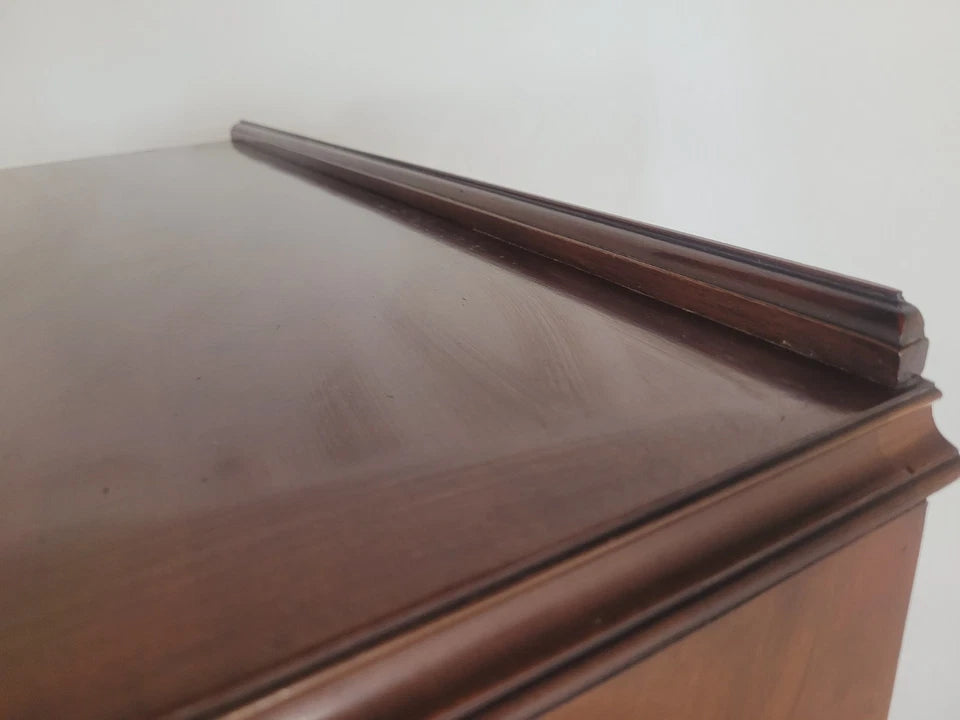 Vintage Walnut Dresser Cabinet Tallboy Linen Art Deco 1930s Delivery Available