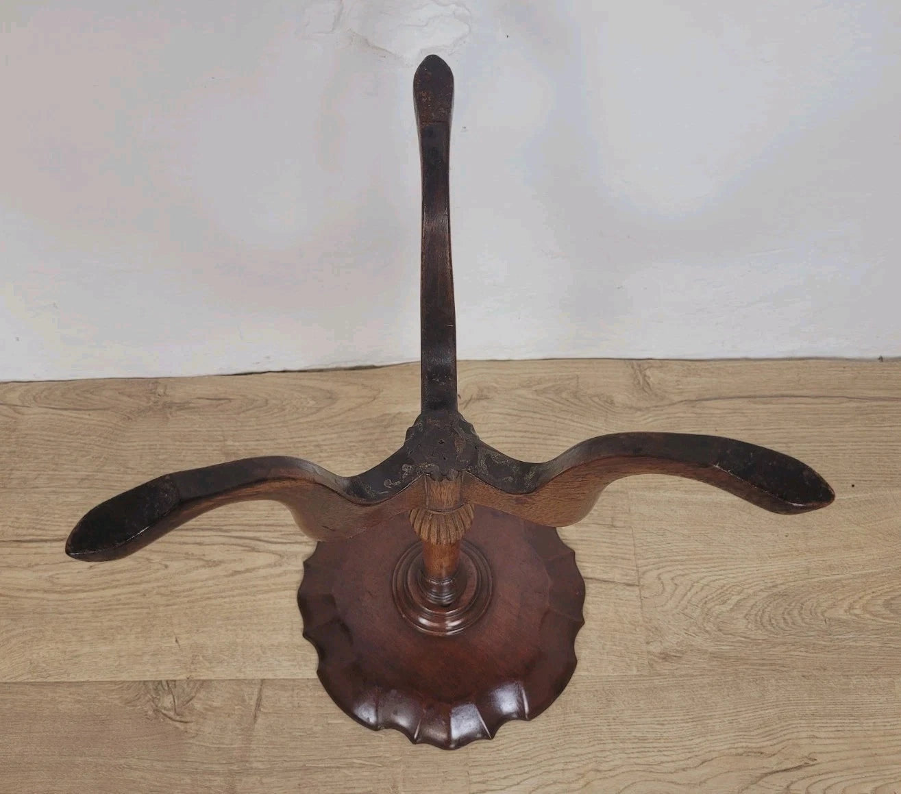 Tripod Wine Table English Scalloped Edge Antique Style 1960s Postage Available