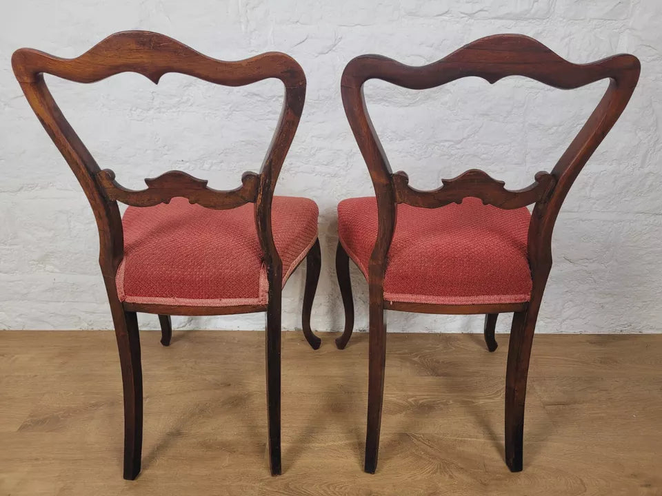 Victorian Salon Chairs Rosewood Floral Carved Cabriole Legs Postage Available