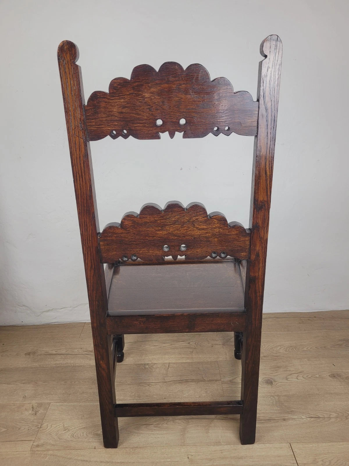 Yorkshire Side Chairs Pair Carved Farmhouse Vintage 1950s Delivery Available
