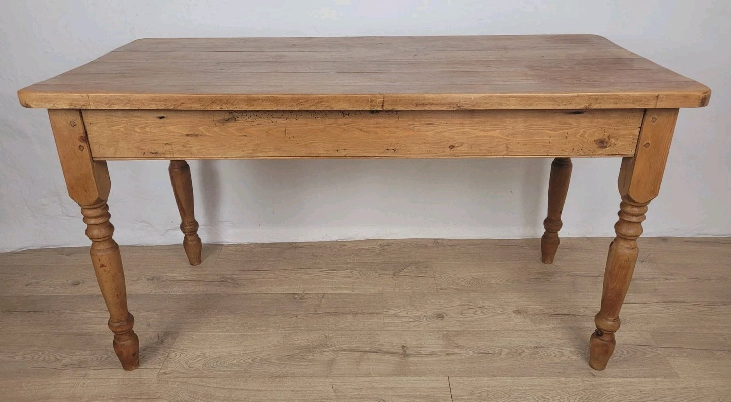 Victorian Kitchen Table Pine Porcelain Farmhouse Rustic 19thC Delivery Available