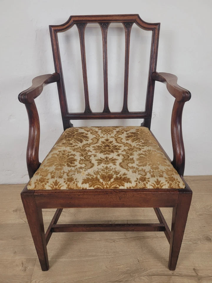 Victorian Dining Chairs Set 4 Carved Floral Upholstery 19thC Postage Available