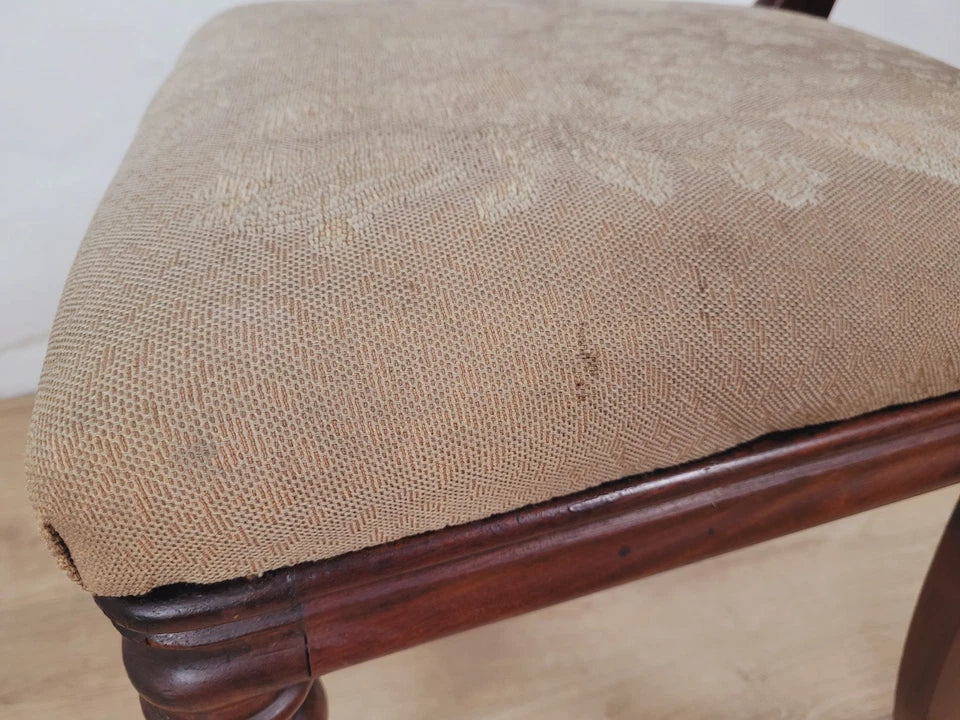 Victorian Bar Back Chair Floral Carved Needlepoint Antique Postage Available