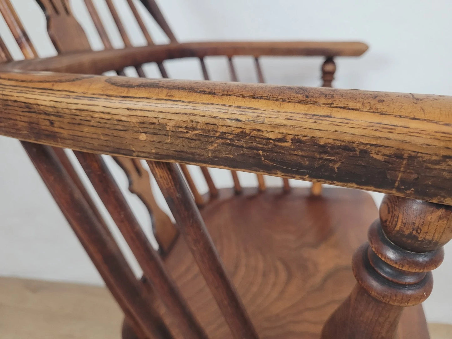 Windsor Armchair Low Back Ash & Elm Country 19thC Farmhouse Postage Available