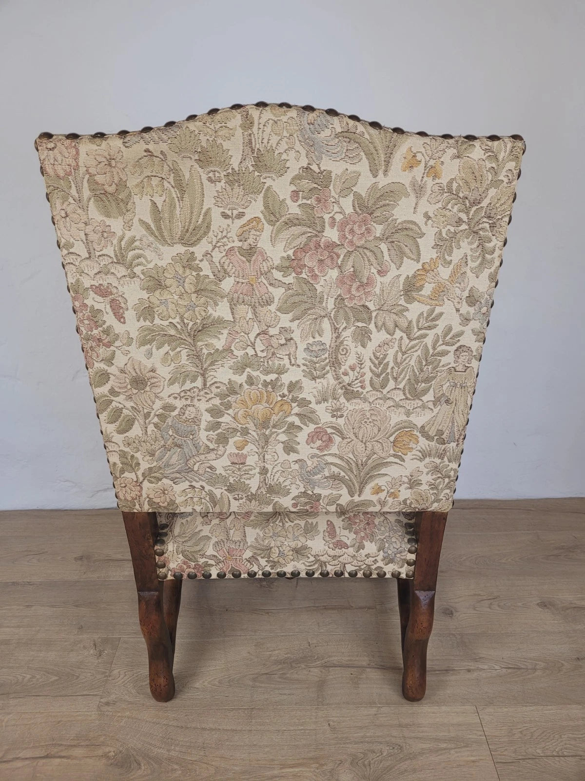 French Walnut Open Armchair 19th Century Upholstered Antique Delivery Available