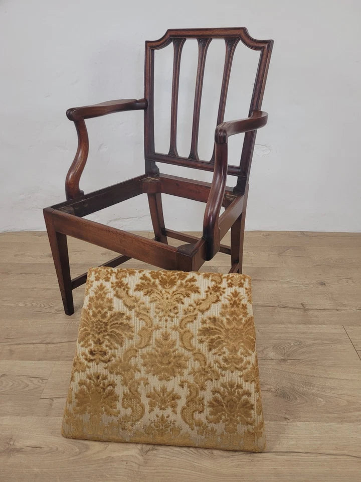 Victorian Dining Chairs Set 4 Carved Floral Upholstery 19thC Postage Available