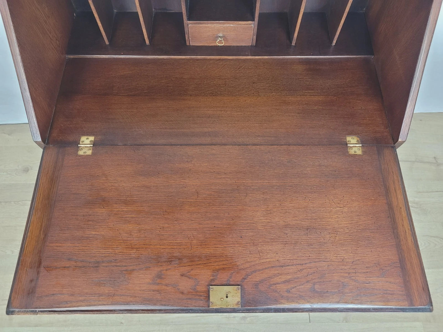 Oak Writing Bureau Desk Bevan Funnell Antique Style Handles Delivery Available