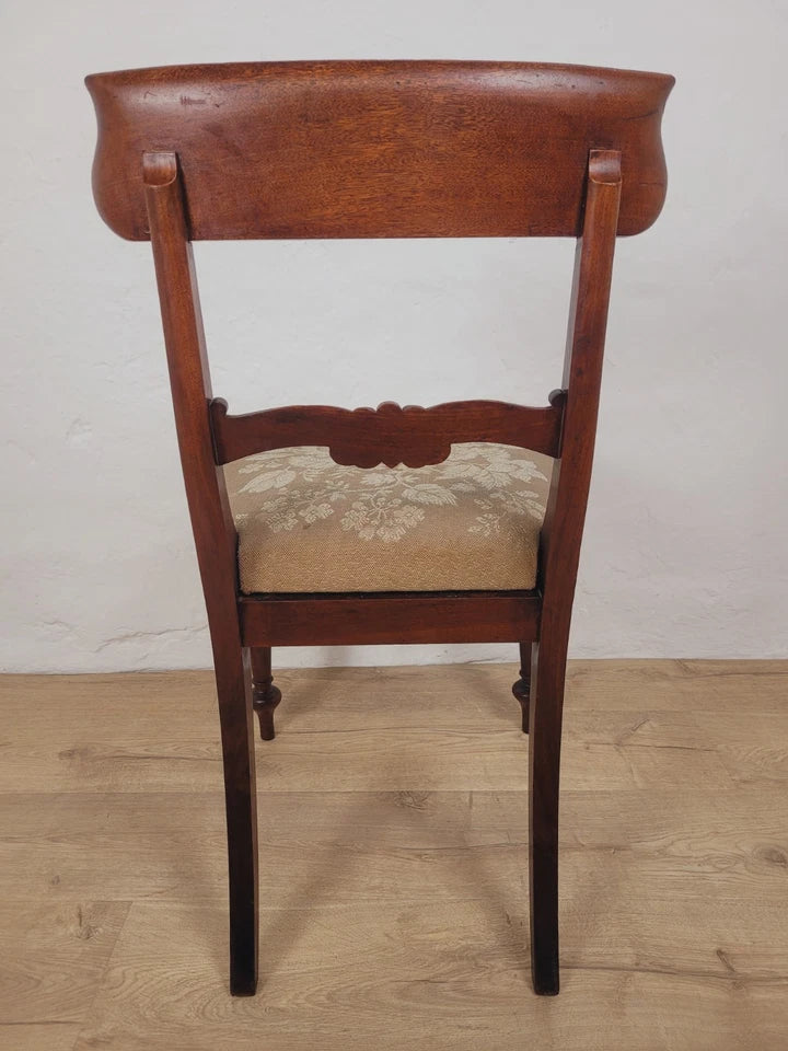 Victorian Bar Back Chair Floral Carved Needlepoint Antique Postage Available