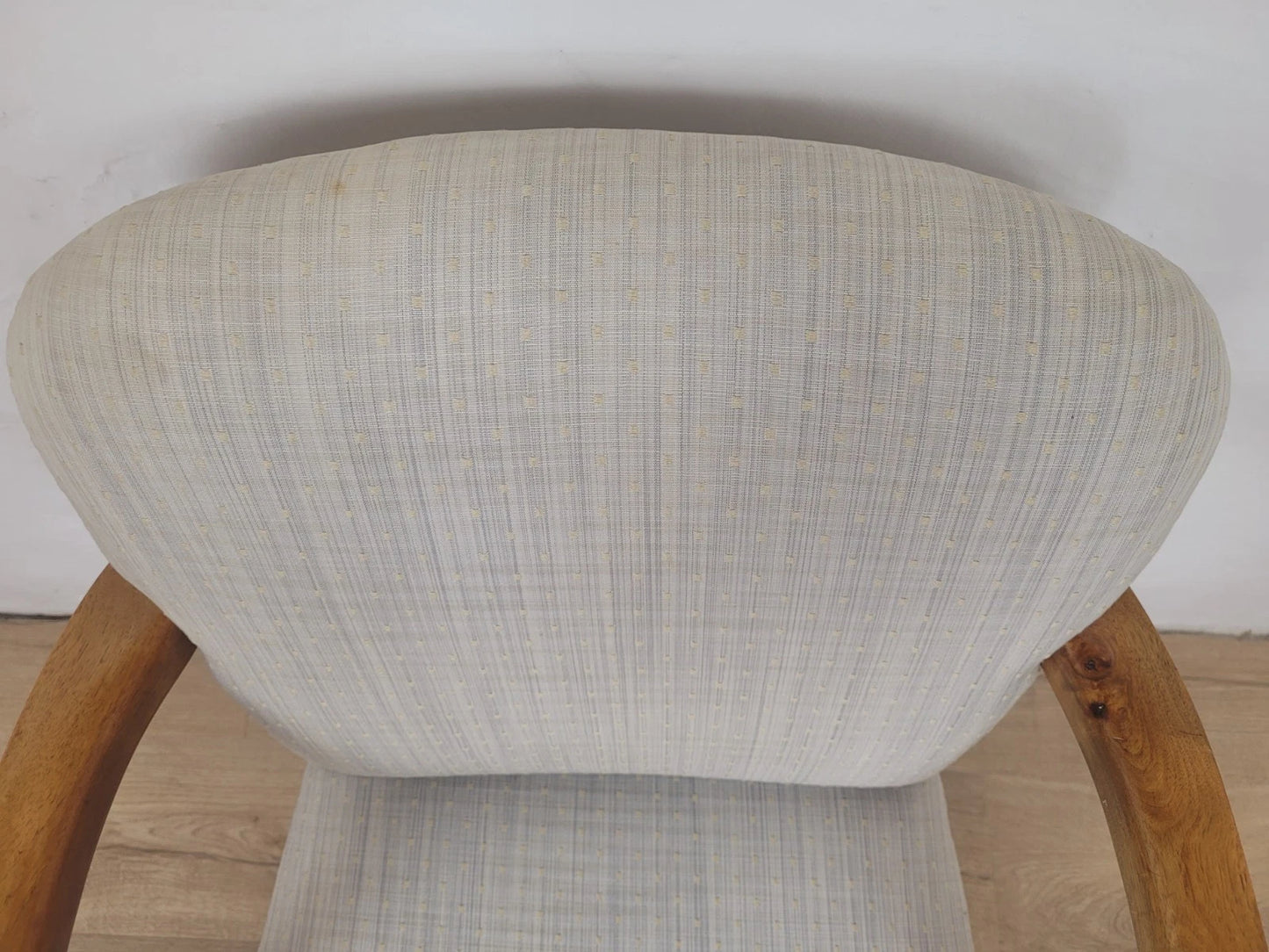 Walnut Armchair Vintage 1940s Duck Egg Blue Cabriole Legs Postage Available