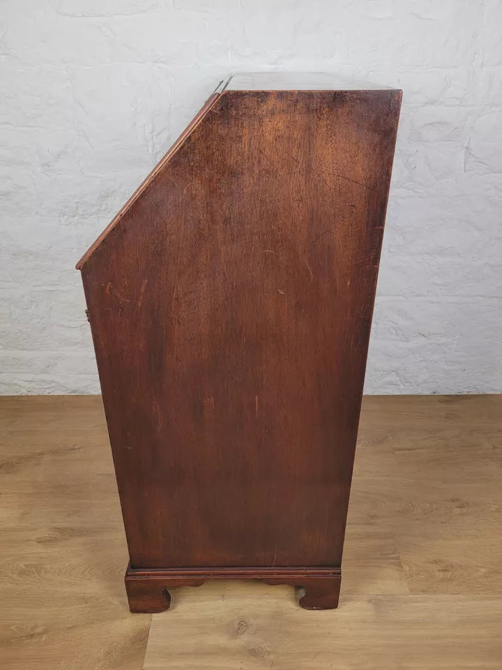Vintage Writing Bureau Desk Hidden Storage Brass Handles Delivery Available