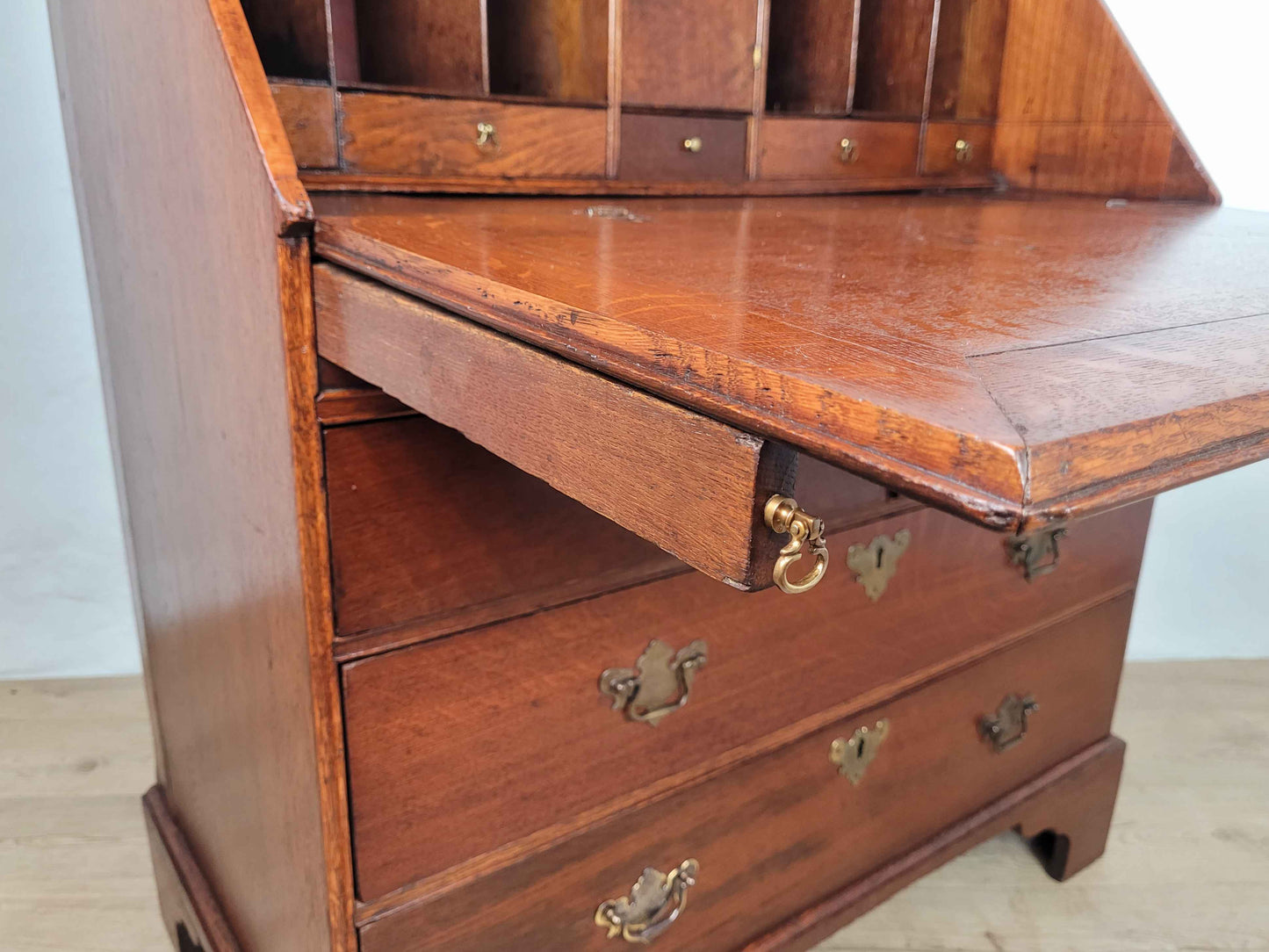 Victorian Writing Bureau Desk 19thC Oak Drop Handles Antique Delivery Available