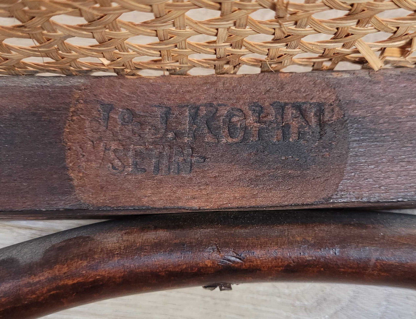 J&J Kohn Bentwood Chair Bistro Cane 20th Century Original ostage Available