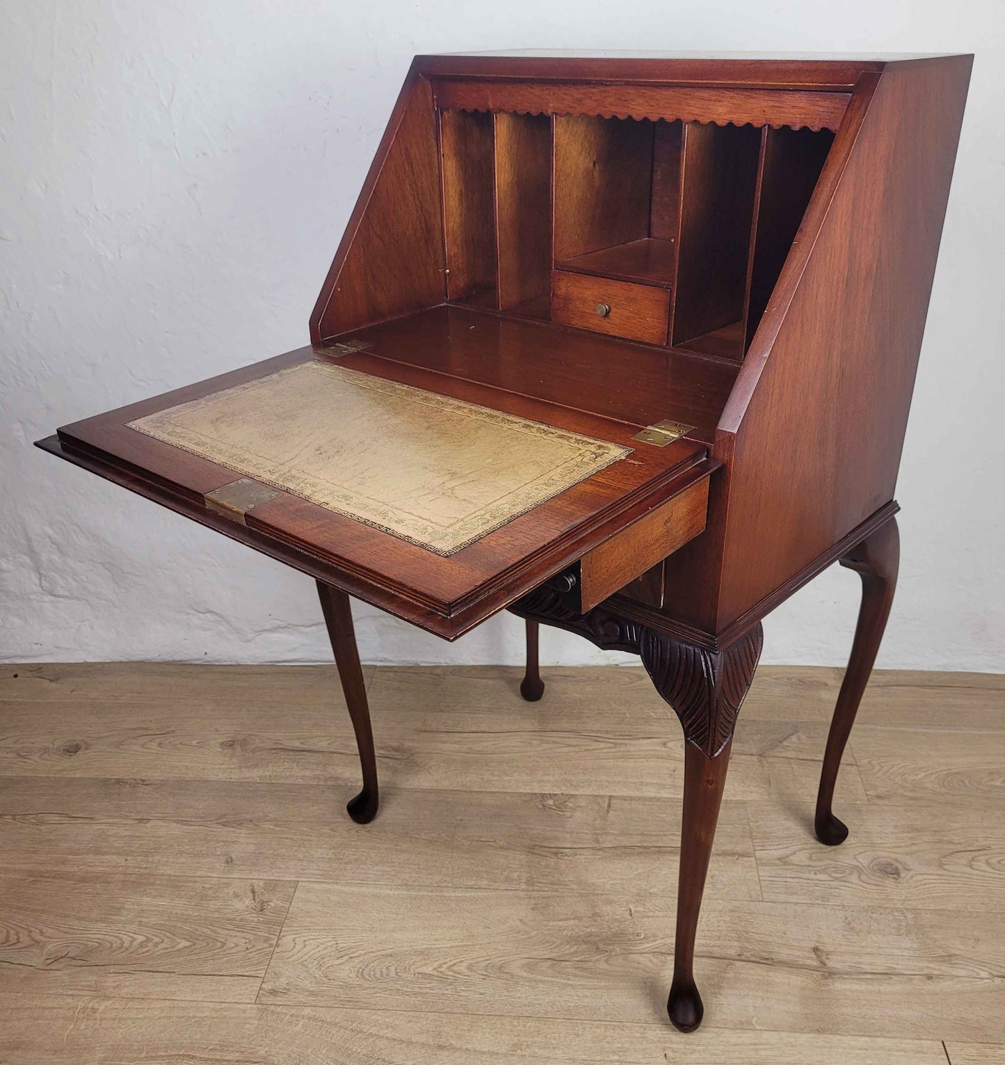 Vintage Ladies Writing Desk 1960s Lock  & Key Drawer Mahogany Delivery Available