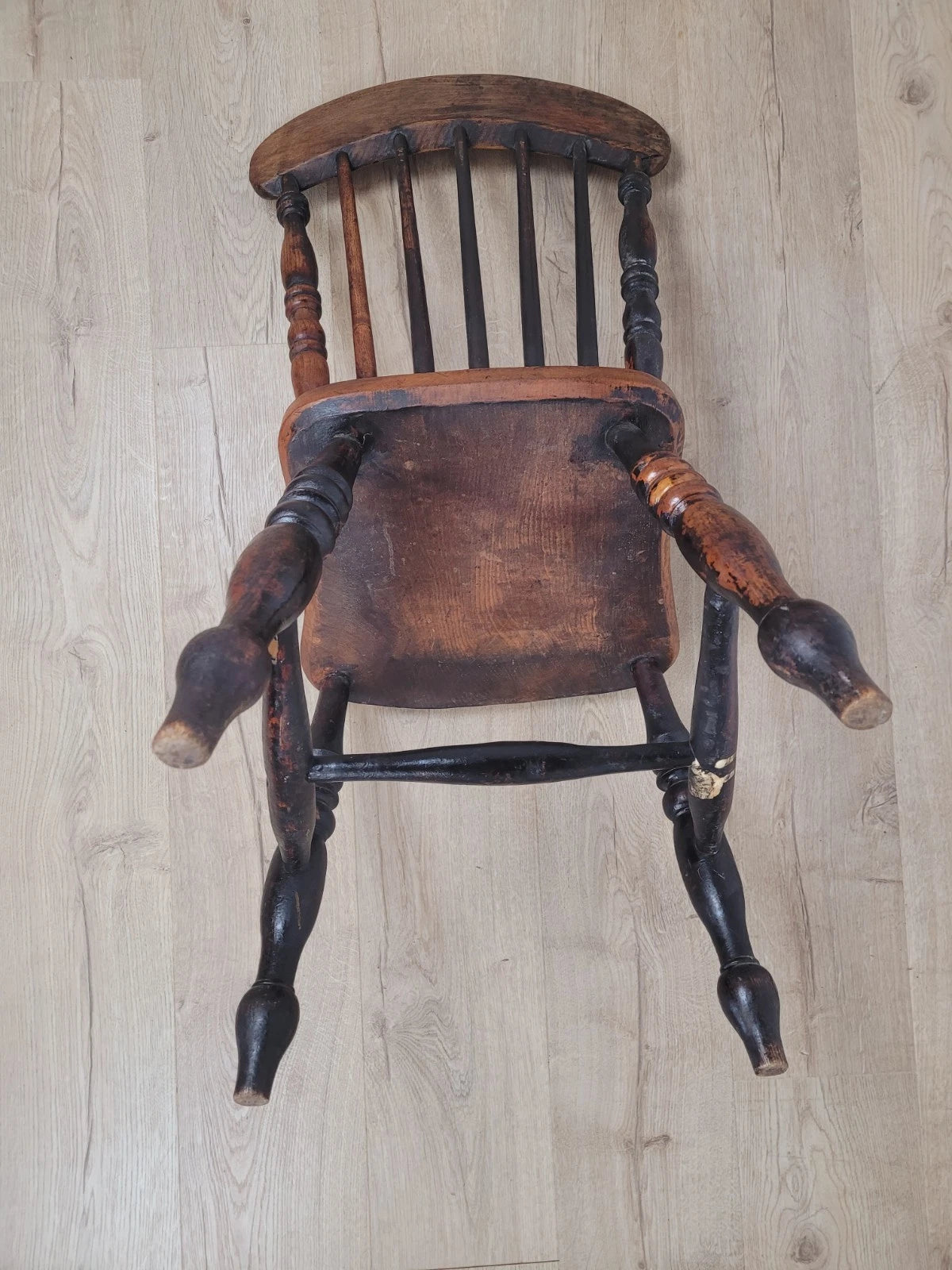 Elm Victorian Kitchen Chair Country Spindle Back Antique Postage Available