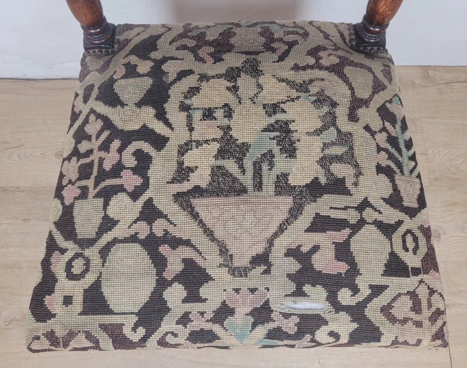 Walnut Hall Chair Carved High Back 17thC Style Vintage Delivery Available