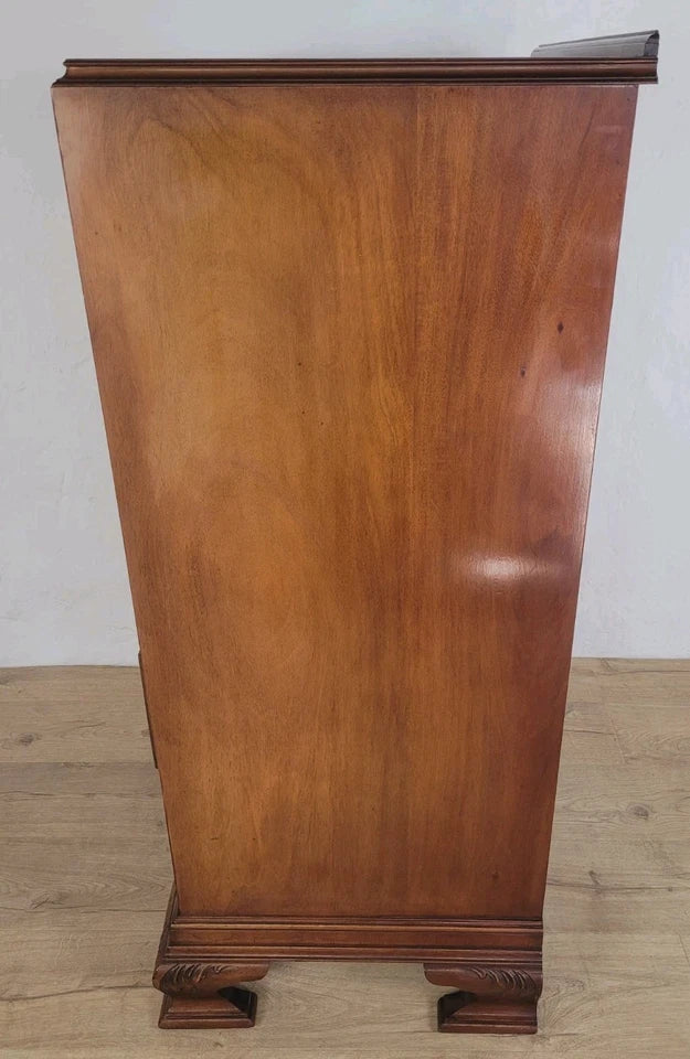Vintage Walnut Dresser Cabinet Tallboy Linen Art Deco 1930s Delivery Available