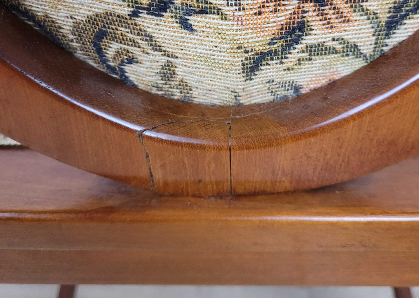 Edwardian Bedroom Chairs Oval Back Crossband Floral Upholstery Postage Available