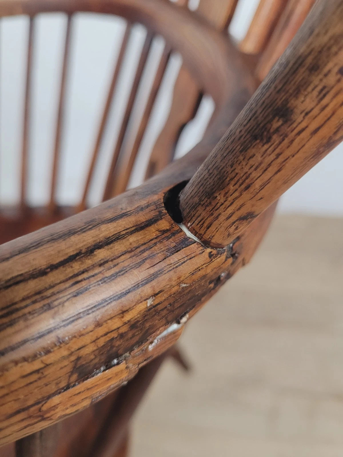 Windsor Armchair Low Back Ash & Elm Country 19thC Farmhouse Postage Available