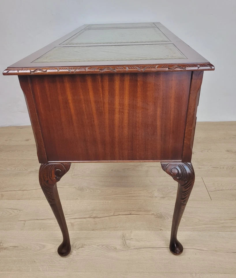 Vintage Writing Desk Leather Gilt Top Mahogany With Key Delivery Available