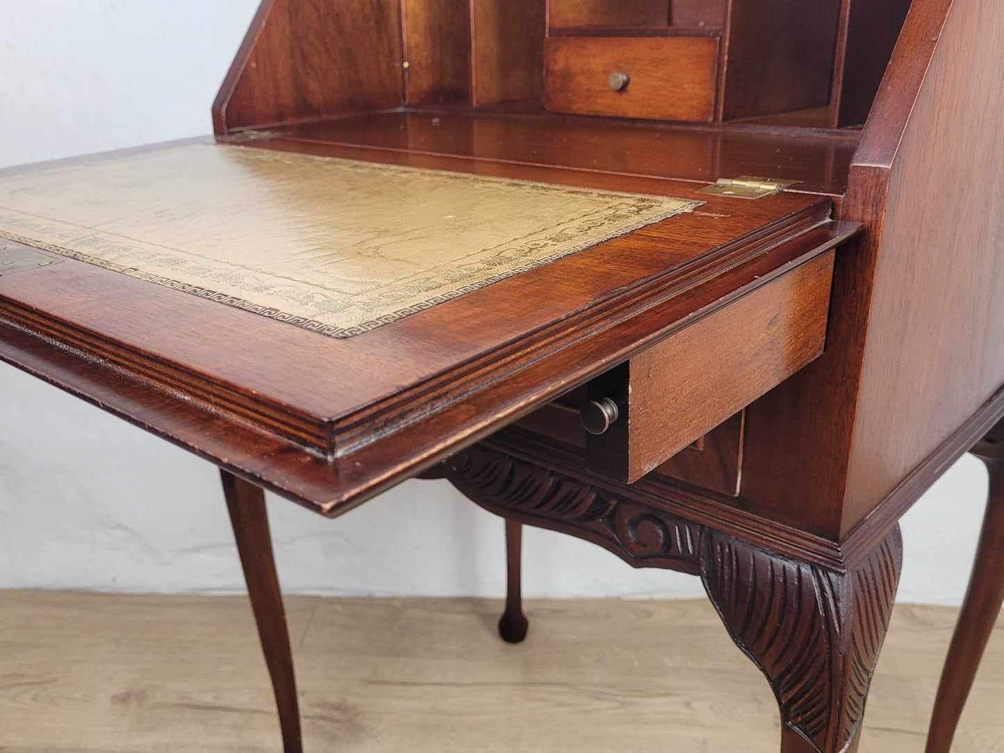 Vintage Ladies Writing Desk 1960s Lock  & Key Drawer Mahogany Delivery Available