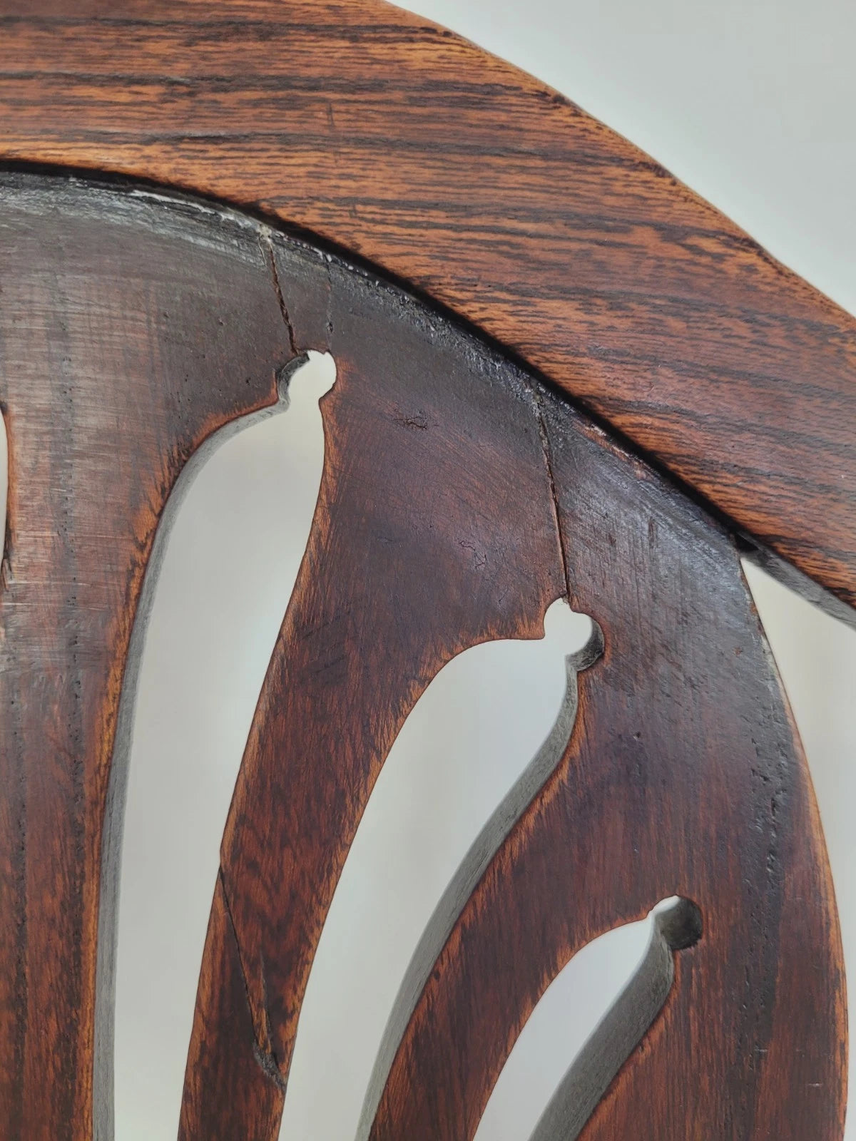 Country Kitchen Chairs Pair Pierced Back Elm 19thC Antique Postage Available