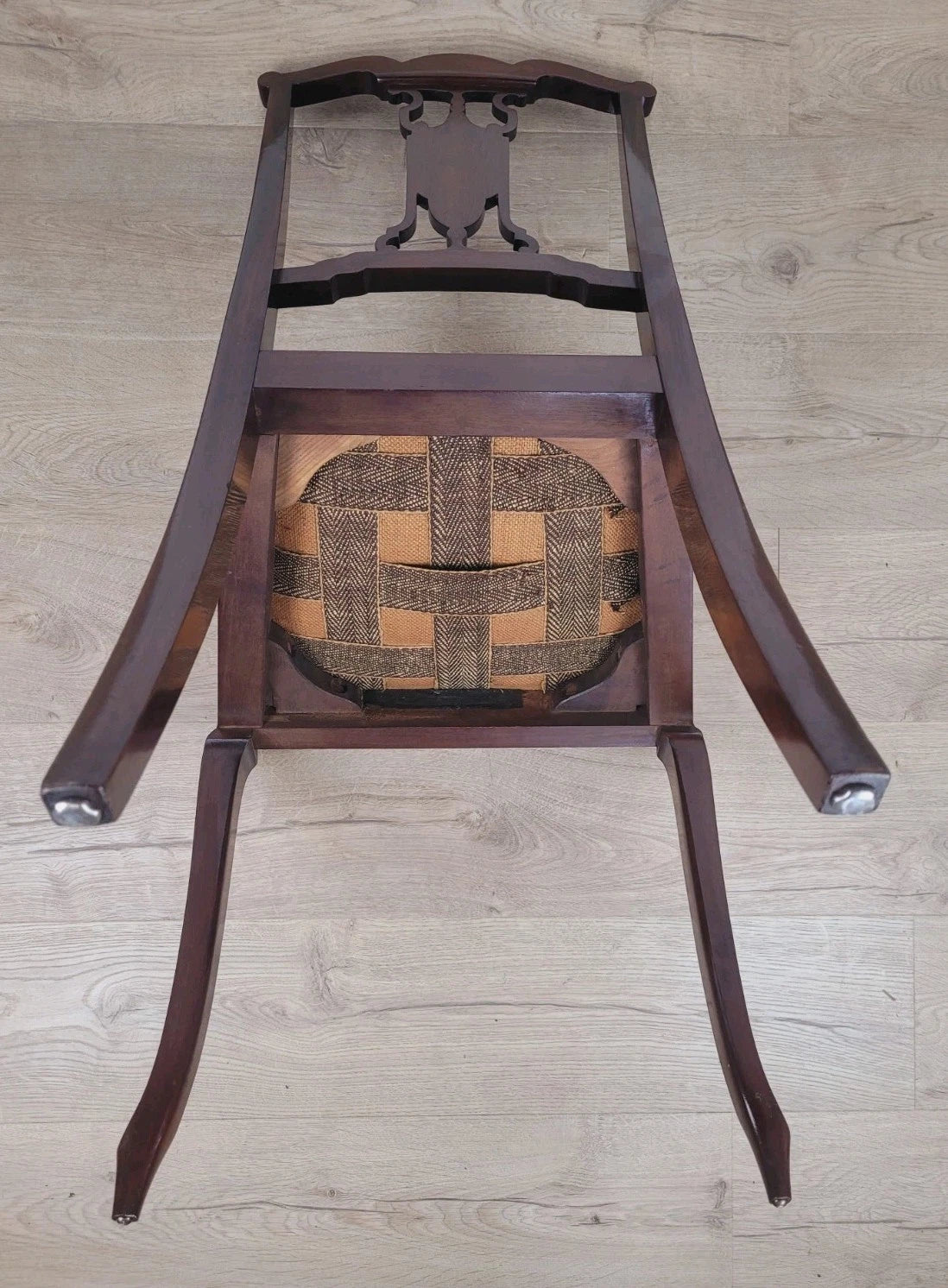 Edwardian Bedroom Chair Inlaid Floral Upholstery Cabriole Legs Postage Available
