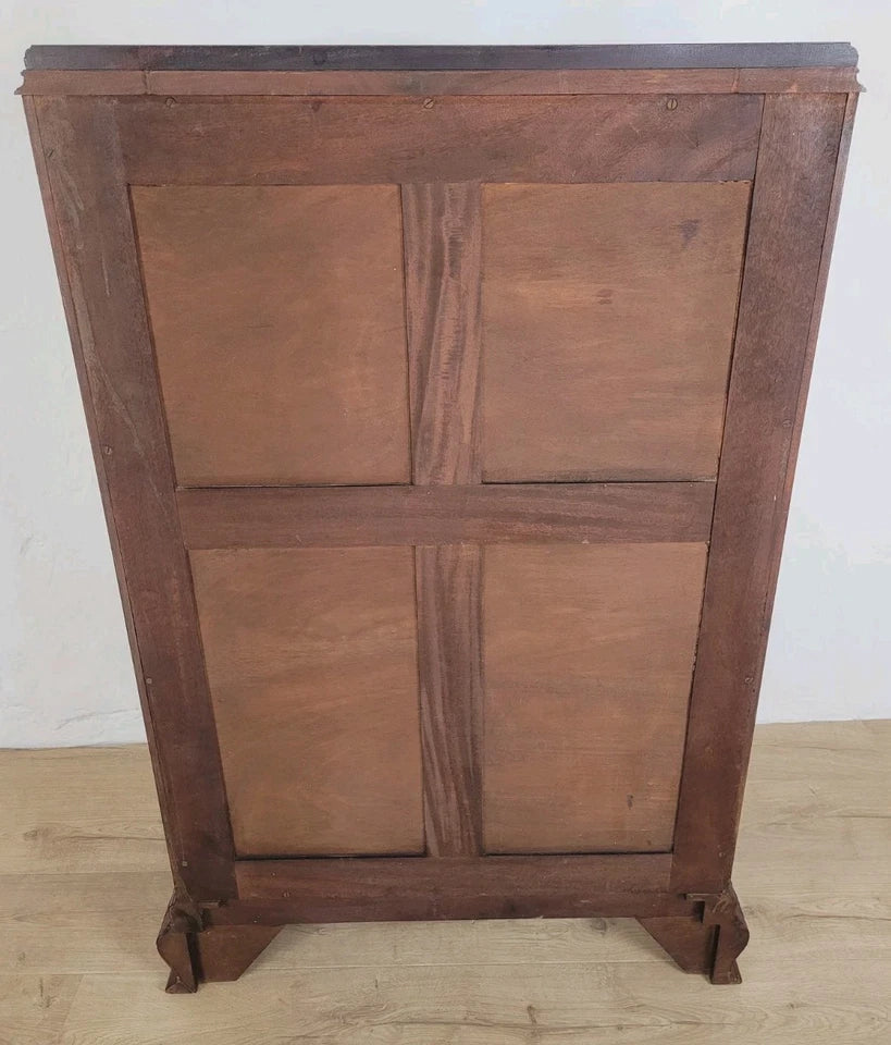 Vintage Walnut Dresser Cabinet Tallboy Linen Art Deco 1930s Delivery Available