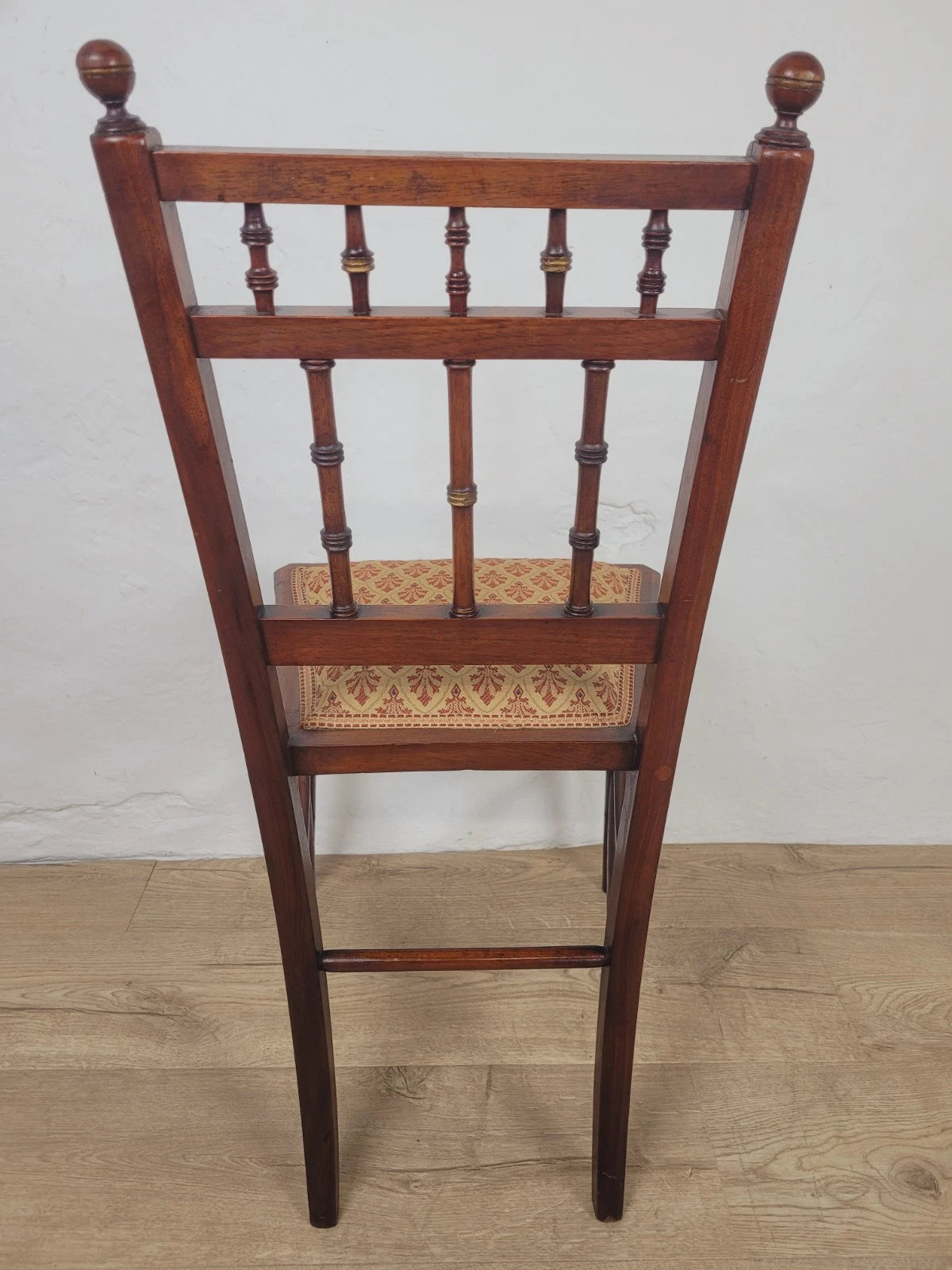 Edwardian Bedroom Chair Spindle Back Floral Upholstery Antique Postage Available