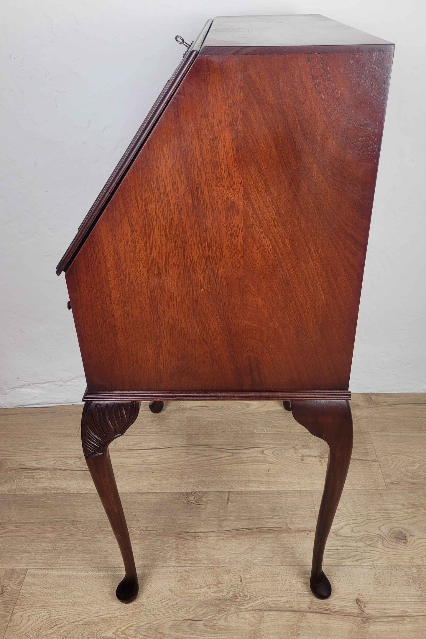 Vintage Ladies Writing Desk 1960s Lock  & Key Drawer Mahogany Delivery Available