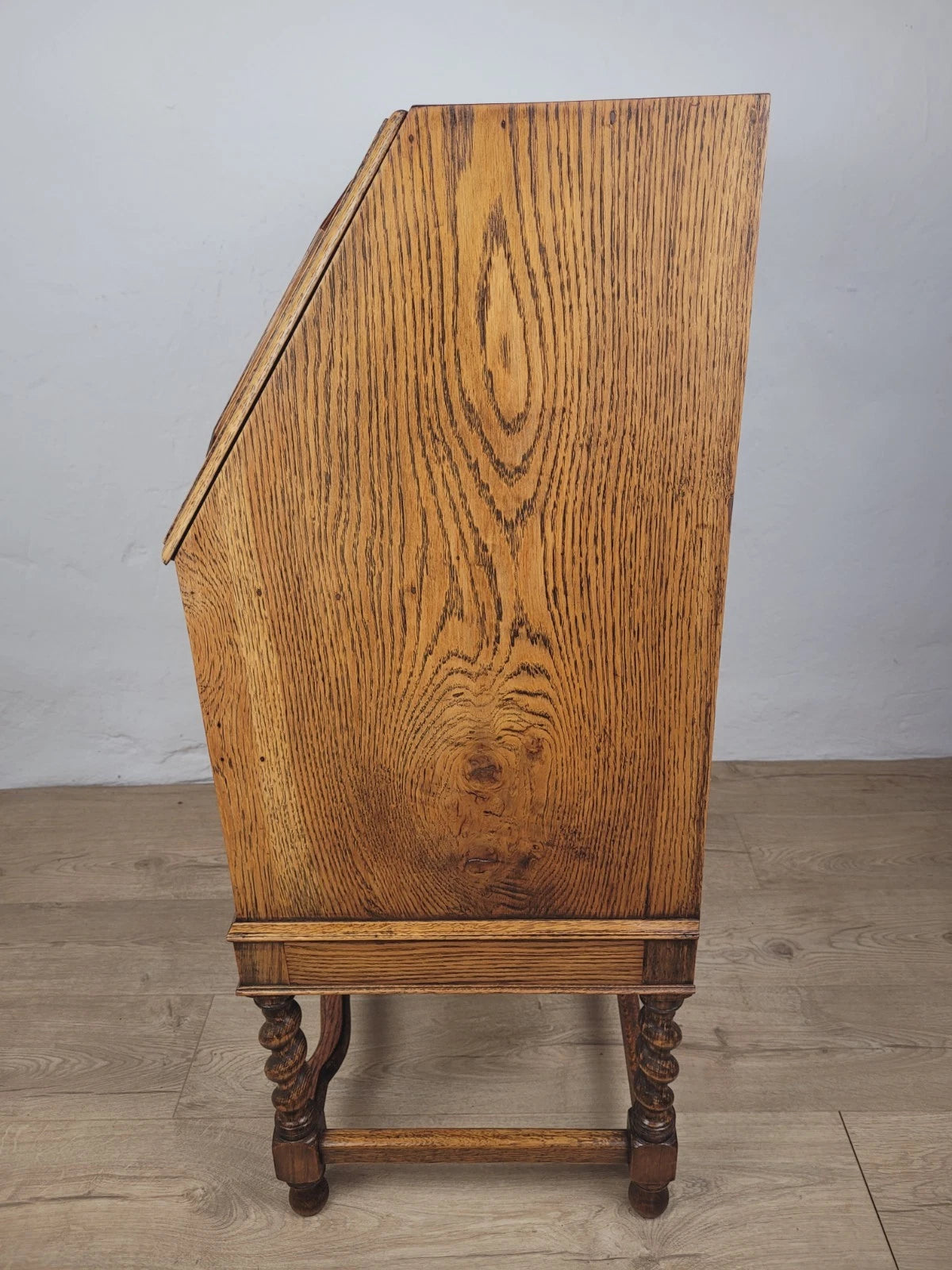 Oak Writing Bureau Desk Vintage 1950s Storage Country Rustic Delivery Available