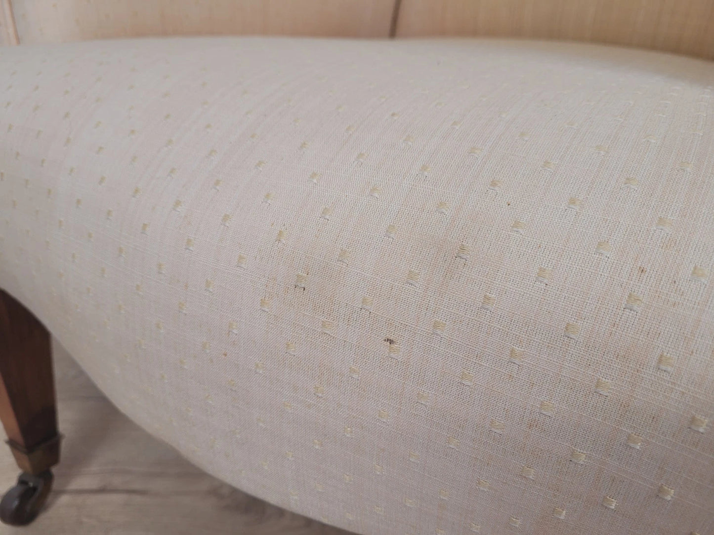 Winged Armchair George III Style Apricot Upholstery Castors Delivery Available