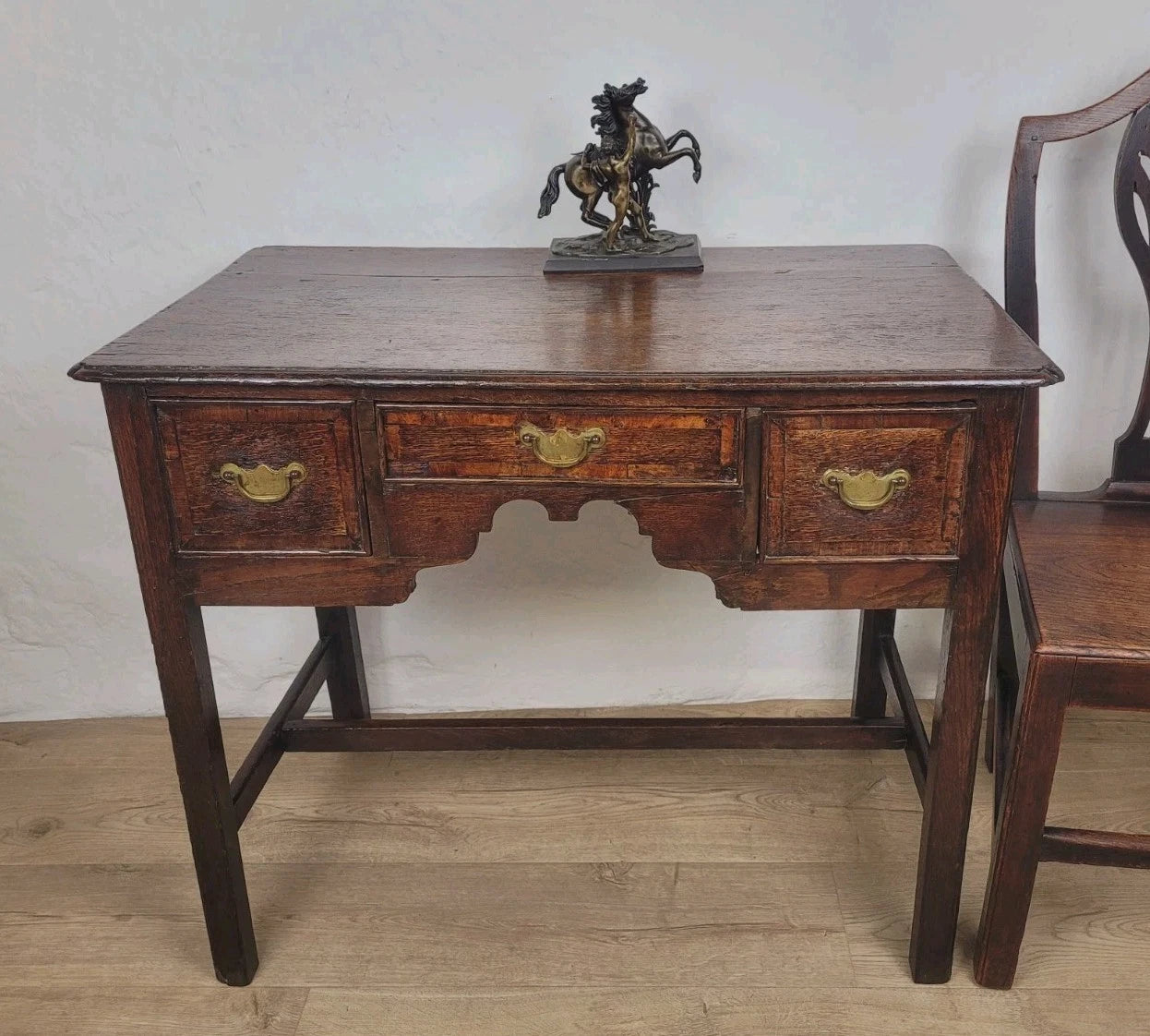 Georgian Side Table Lowboy Desk English Oak 18thC Antique Delivery Available