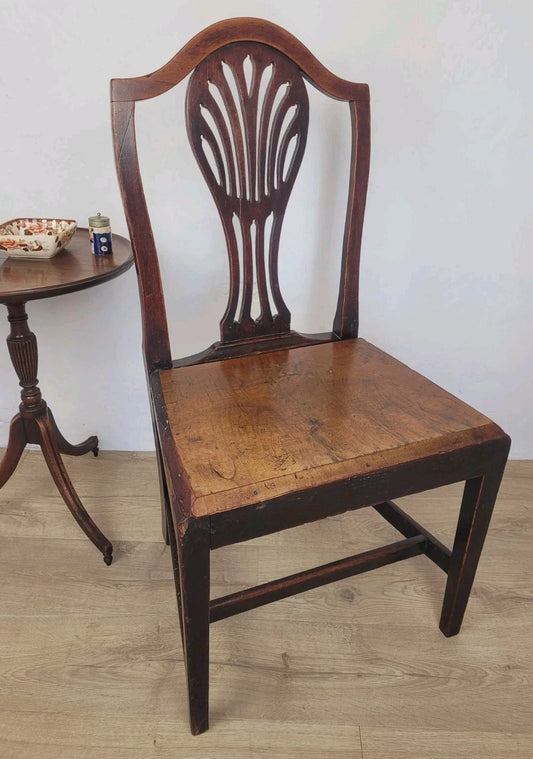 Country Side Chair Pierced Back Victorian 19th Century Antique Postage Available