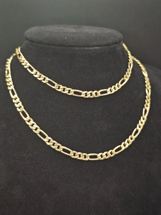 18ct Gold Figaro Necklace 13.3g Lobster Clasp Yellow Postage Available