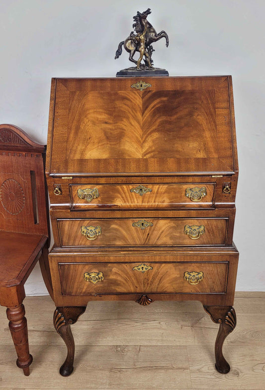 Ladies Writing Bureau Desk 1950s Lock & Key Drop Handles Delivery Available