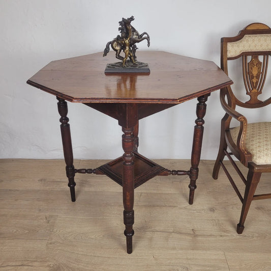 Edwardian Octagonal Table Occasional Shelf Mahogany Postage Available
