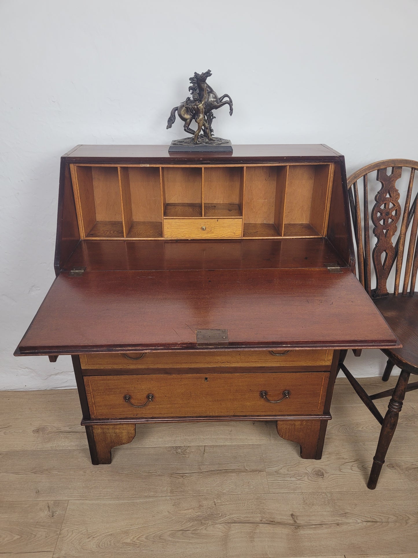 Edwardian Writing Bureau Desk Key & Lock Inlaid Antique 1910 Delivery Available