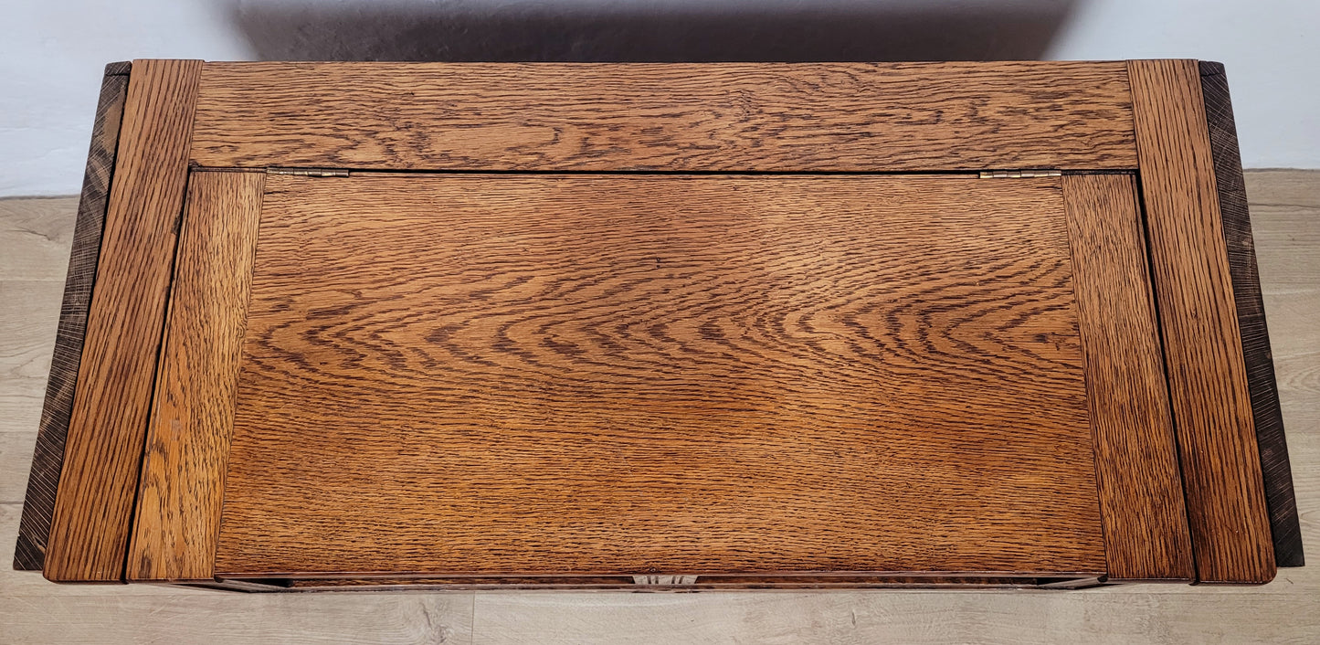 Vintage Oak Coffer Blanket Box Chest Trunk 1970 Carved Storage Postage Available