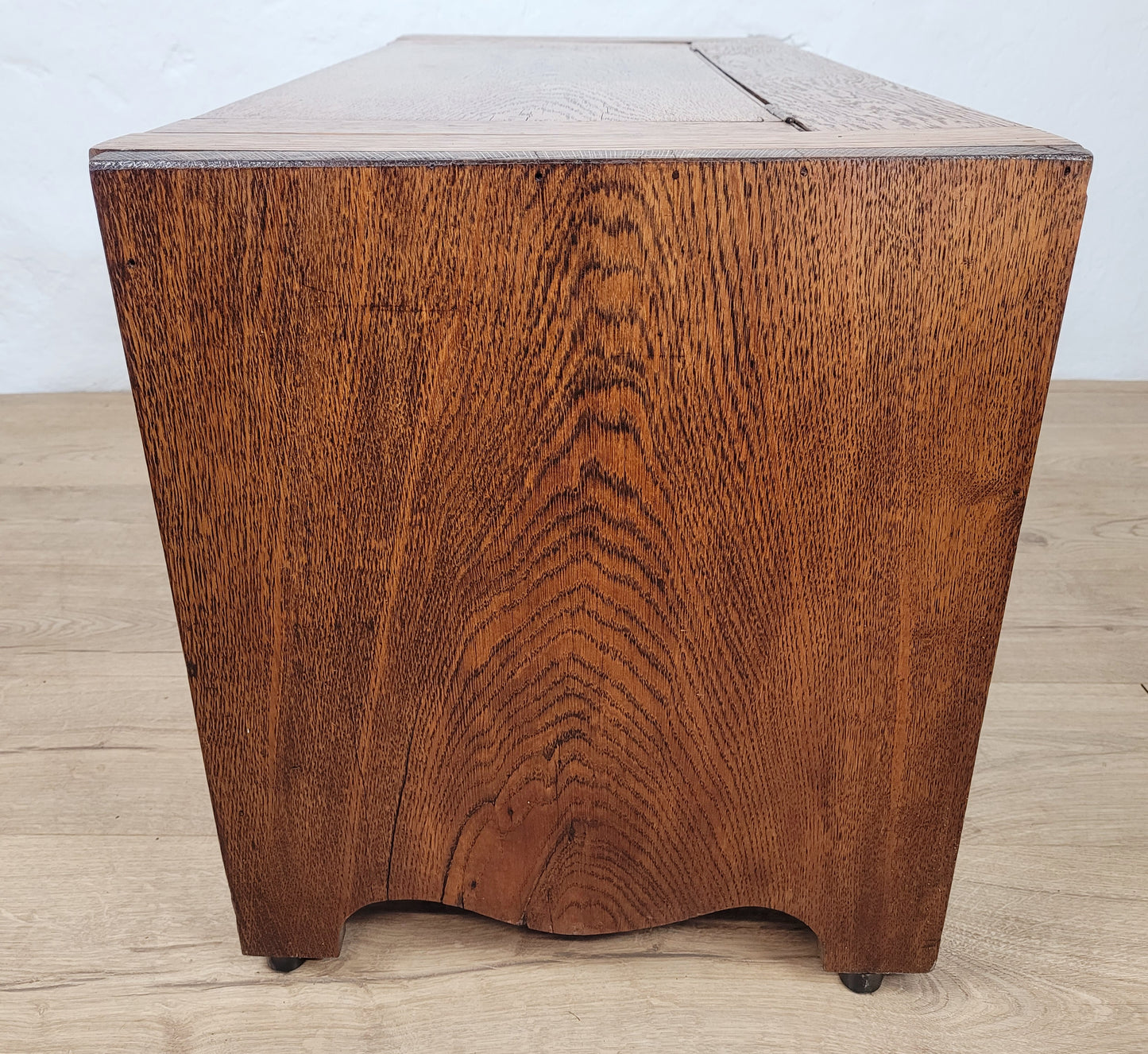 Vintage Oak Coffer Blanket Box Chest Trunk 1970 Carved Storage Postage Available