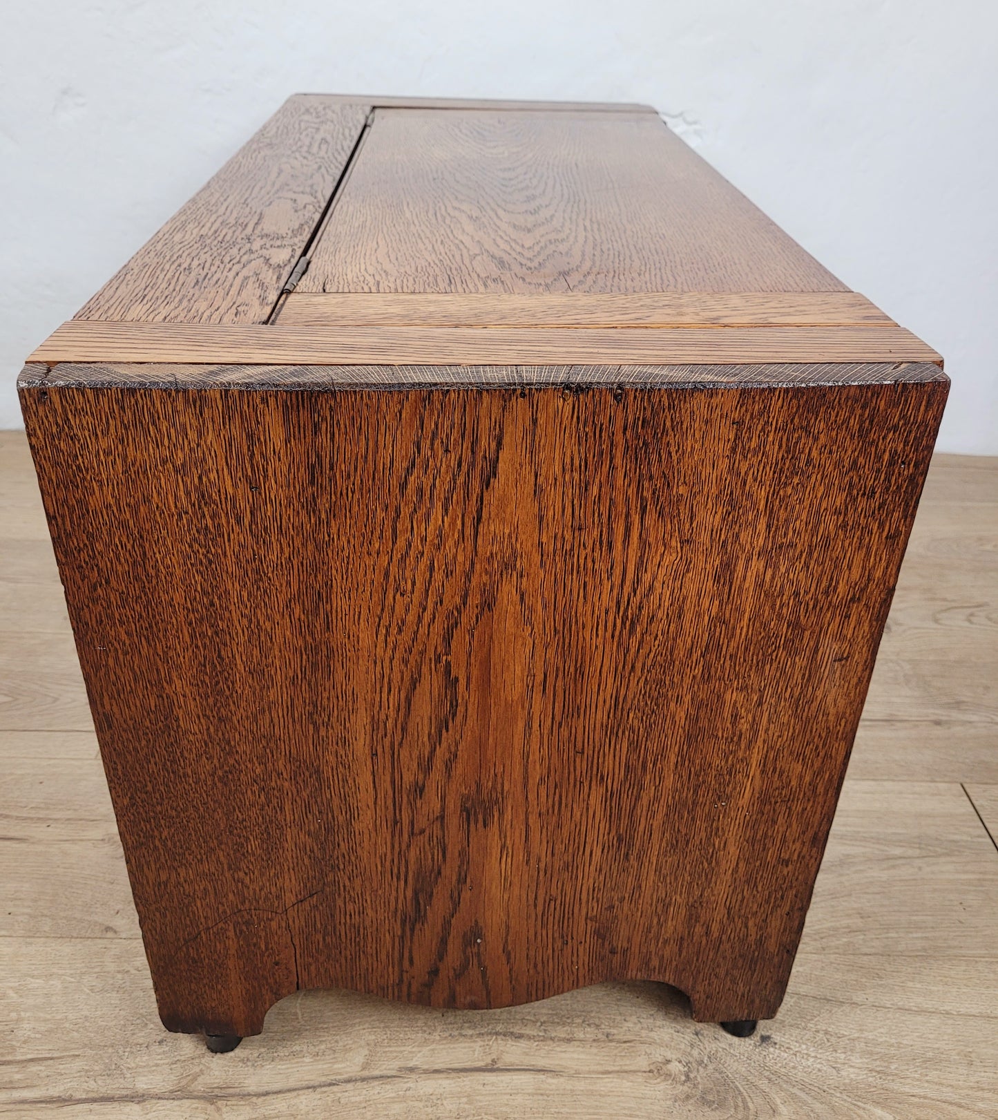 Vintage Oak Coffer Blanket Box Chest Trunk 1970 Carved Storage Postage Available
